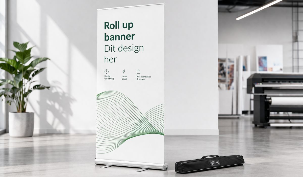 Professionelle roll-up bannere hos Skejby Trykkeri